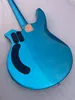 Guitare électrique bleue fluorescente personnalisée, basse électrique ONGO