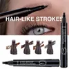 Eyebrow Enhancers 5 Colors Pen Waterproof 4 Fork Tip Tattoo Pencil Long Lasting Natural Dark Brown Liquid Eye Brow 231101