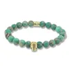 Bracelet de perles en pierre Turquose naturelle pour femmes, brin de 8mm, couleur or Antique 24k, bijoux de haute qualité pour hommes