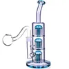 12,9 cala drzewa ramienia Perc okulary wodne Bongs Hookahs mocne platformy daba szklana szklana macierz rur wodnych z miską 14 mm