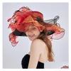 Berretti Berretti L'Europa e gli Stati Uniti 2022 Cappello da sole Moda Fiori di cristallo Garza bianca Donna Estate Consegna a goccia Fashi Dhgarden Dhh0M