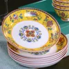 Assiettes Bone China Dish Deep Plate Shallow Snack Creative Chinese Court Email Ménage Céramique 8in