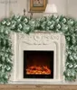 6Ft 18M guirlande de noël blanc chute de neige rotin porte de cheminée plantes artificielles couronne maison fête décorations de mariage L220815295718