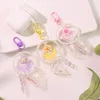 Keychains Exquisite College Wind Flower Car Keychain Plated Color Feather Small Yellow Beaded Student Gift Schoolbag Pendant