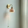 ウォールランプセラミックモダンプルチャイナスイッチバスルームミラー階段ライト銅LED Sconce Luminaria