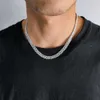 Passera diamanttestare VVS 8mm Iced Out Men's Hip-Hop 925 Sterling Silver Moissanite Cuban Link Chain Necklace