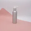 Bouteilles de stockage 300pcs / lot Emballage Cosmétique 150ml Bouteille De Lotion En Aluminium Récipient En Métal Avec Pompe À Presse En Argent DIY Outil Liquide