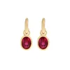 Hoop Earrings Small And Luxurious Design Simple Versatile Red Zircon Gold 925 Sterling Silver Female Texture