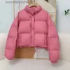 Women's Down Parkas Janveny 2023 Ny kort pufferrock Casual mode 90% vit anka ner jacka kvinnor står krage fe fjäder parkas streetwear l231102