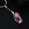 Porte-clés Mode Coloré Fée Rose Fleur Motif Amour Forme Cristal Strass LED Lumière Porte-clés Amant Porte-clés Porte-clés Bijoux