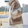 Sweats à capuche pour femmes Sweatshirts Zipper Outwear Dames Élégant Lâche Polaire À Capuche Manteau Veste Femmes Chaud En Peluche Vestes Automne Hiver Fausse Fourrure Patchwork Oversize 231102