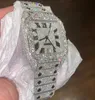 Lüks Moissanite Diamond Watch Buzlu Out Watch Designer Mens Erkekler İçin İzle Yüksek kaliteli montre otomatik hareket saatleri orologio. Montre de Luxe L19