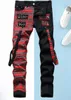 Mens Robin Jeans Ripped Denim Pants Skinny Fit Slim Stretch Men's Miri Jean Trousers Patchwork Storlek 29-38