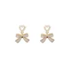 Fragrant Wind Pearl Love Small Design Sense, Bow Tie Earrings, Female Summer Inns, Elegant and Simple Earrings