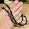 Strand 6mm 8mm Ebony Cross Necklace Rosary Religious Katolska stretcharmband för män Kvinnor Original Design smycken gåva