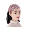 Hårtillbehör Korean Pearl Wide-Brimmed Band Cover Women's Grenadine Headwear Headband Washing Turban Bandage Mesh Artifac S2E5