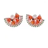 Stud Earrings 2023 Korean Fashion Summer Watermelon Style Zircon Women's Cute Daily Jewelry Party