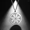 Pendant Necklaces Teamer Solomon Pentagram's Fortune Necklace Men Women Vintage Stainless Steel Lucky Amulet Jewelry Birthday Gifts