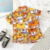 Children Fashion Clothes Set for Baby Boys Girls Summer Cute Full Printing Shirt Shorts 2pcs/Suit Kids Casual Clothing
