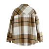 Camicette da donna Plaid Camicie di lana oversize da donna 2023 Camicia da donna morbida e spessa da donna Top elegante cappotto allentato femminile