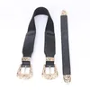 Ceintures or creux Double boucle ardillon réglable dames Vintage ceinture élastique taille détachable décorer ceinture pour femmes vêtements féminins