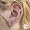 Boucles d'oreilles créoles Huggie en argent Sterling rond percé Cartilage pour femmes Zircon nez anneau boucle d'oreille Fine JewelryHoop Hoop