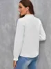 Kvinnors blusar eleganta spetsstitching mode puff långärmad topp casual vit skjorta ungdom kvinna 2023