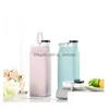 Tumblers Sile Folding Water Bottle Milk Cup Large Capacity Sport Drinks Bottles With Lid Outdoor Candy Color Wy214 Zwl Jj 9.21 Drop Dhhfq
