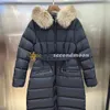 폭스 모피 넥 파카 여성 화이트 오리 다운 재킷 따뜻한 두꺼운 긴 재킷 디자이너 허리띠와 함께 외투