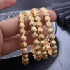 Bangle 24k 4st/Lot Dubai Gold Color Bangles For Women Girls Round Pärlor Etiopiska bröllopsarmband smycken