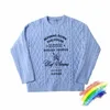 Kurtki mężczyzn Blue Raf Simons Jacquard Butterfly okrągły SWEATER MĘŻCZYZN MĘŻCZYZN KOMENS