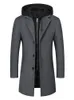 Men's Wool Blends Winter Coat 2024 Solid Color Men Fashion Casual Business Midlength Top Trench Male Oversized M4XL 231102