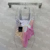 Stilista di moda bikini sfumato set stampa di lettere costume intero costume da bagno estivo donna due pezzi biquinis costume da bagno ad asciugatura rapida