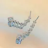 Boucles d'oreilles pendantes pour femmes, 3ct, une paire, couleur D, VVS1, diamant, longues pampilles, gouttes, argent Sterling 925, bijoux fins, cadeau, 231101