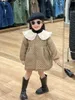 Unten Mantel Kinder Kleidung Kinder 2023 Winter Koreanischen Stil Mädchen Stepp Baumwolle Fleece Große Revers Baumwolle gefütterte Modische Warme