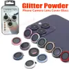 Glitter Poeder Ster Telefoon Camera Lens Glas Protector voor iphone 15 14 13 12 11 Pro MAX iphone14 camera Cover sterrenhemel Bling Bling