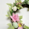 Flores decorativas, corona de Pascua, decoración de primavera, simulación de huevo, decoración de granja, regalo para el hogar, puerta delantera DIY