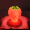 Veilleuses USB Rechargeable Portable fraise mignon Silicone petite lampe alimentation chambre éclairage Led lumière à économie d'énergie