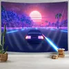 Gobeliny Tabel samochodowy z lat 80. Science Fiction Super Sports Forest Road Odpowiedni dekoracje domu sztuka sypialnia salon