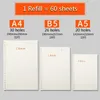 Notepads A5 B5 A4 Loose Leaf Notebook Ring Binder Dairy Paper 60 Sheets Refill for Folder School Supplies Planner Accessories Stationery 231101