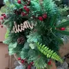 Dekorativa blommor kransar konstgjorda julkrans med ljus blandad röd bärdekor för ytterdörrfönster spis mantel xmas vinter semester dekor 231102