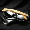 Lunettes de soleil marque bambou jambe polarisée hommes mode tendance lunettes carrées rétro UV400