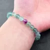 Charme Pulseiras Pulseira de Fluorita com Pedras Naturais 6 8 10mm Beads Jóias para Mulheres Yoga Meditação Cura Energia Bangle Homem Presente 231101