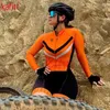 Комплекты трикотажа для велоспорта Kafitt Professional Женский повседневный костюм с длинными рукавами Одежда для горного велосипеда Macaquinho Ciclismo Feminino Комбинезон 231102