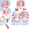 Puella Magi Magia Madoka Kaname Cosplay Costume Wig Hardewear Halloween Party Dress Clother