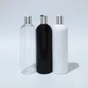 Storage Bottles 400ml Empty White Plastic Bottle Containers Gold Press Cap Shampoo Washing Cleaning Packaging Aluminum Disc Top Cover