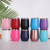 Water Bottles 12 Oz Stainless Steel Eggshell Coffee Mugs Tumbler Cup Drink With Lid Wine Double Wall Insulated Cups