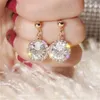 Dangle Küpe Kadın Altın Moda Takı Rhinestone Kristal Damla Saplama Küpe