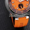 Jbl 44mm Tambour Street Diver QBB201 Relógio automático masculino laranja mostrador caixa de aço interruptor rápido links pulseira de borracha laranja relógios Timezonewatch Z02B