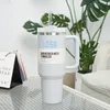 머그잔 스톡 40oz 머그 텀블러 손잡이 절연 텀블러 뚜껑 밀짚 스테인레스 스틸 커피 용어 컵 JY24